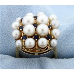 Vintage Pearl & Sapphire Ring