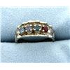 Image 1 : Aquamarine, Sapphire, Blue Topaz, & Ruby Ring