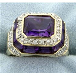 Amethyst & Diamond Ring