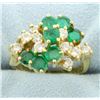Image 1 : 18k Natural Emerald & Diamond Ring