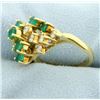 Image 2 : 18k Natural Emerald & Diamond Ring