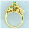 Image 3 : 18k Natural Emerald & Diamond Ring