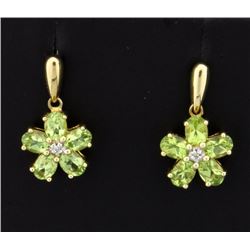 2.5ct TW Peridot Flower Earrings