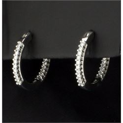 1/4 ct TW Diamond Hoop Earrings