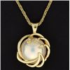 Image 1 : Pearl & Diamond Pendant on a Yellow Gold Chain