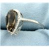 Image 2 : Large Smokey Quartz Ring with Diamonds