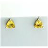 Image 1 : 6mm Trillion Cut Citrine Stud Earrings