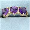 Image 1 : Heart Shaped Amethyst and Diamond Ring