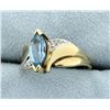 Image 2 : Blue Topaz and Diamond Ring