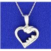 Diamond 14K White Gold Heart Pendant