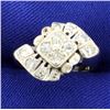Vintage 14K Diamond White Gold Ring