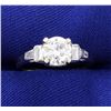 Vintage Diamond Ring set in Platinum Setting with Baguettes