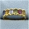 18k Yellow Gold Rainbow Gemstone Ring
