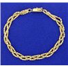 6 3/4 Inch Braided Gold Bracelet