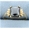 Synthetic Black Sapphire Ring