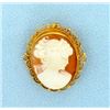 Image 1 : Cameo Pin/Pendant in 18k Gold