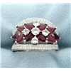 Image 1 : 18k Ruby, Diamond, and White Sapphire Fashion Ring