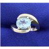 18k 3ct Sky Blue Topaz Ring