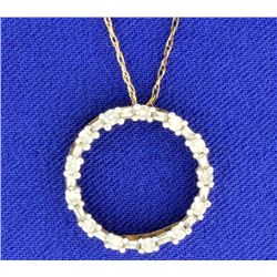 Diamond 1/2ct TW Circle Pendant with Chain