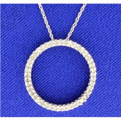 1/4ct TW Diamond Circle Pendant with Chain