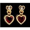 Image 1 : Heart Earrings with Lab Rubies