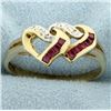 Image 1 : Ruby & Diamond Heart Ring