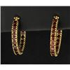 Image 1 : 1.3ct TW Garnet Hoop Earrings