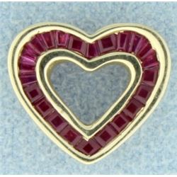 1ct TW Ruby Heart Pendant