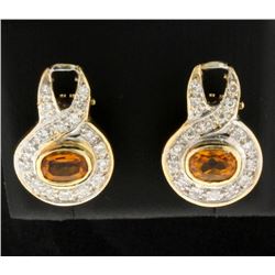 Citrine & Diamond Earrings