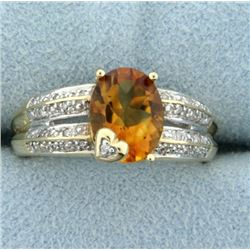 1.75ct Citrine and Diamond Ring