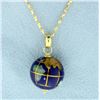 Image 1 : Globe Pendant on 16 inch Gold Chain
