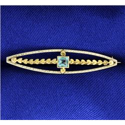 Antique Blue Topaz Pin