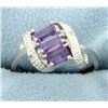Image 1 : Amethyst Waterfall Ring with Diamonds