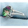Image 2 : Large Mystic Topaz Ring with Diamonds