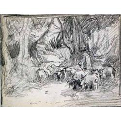 Eanger Irving Couse, Pencil Drawing