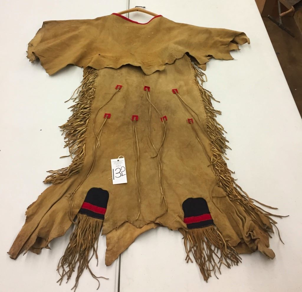 Vintage Handmade Indian Dress Deer Hide