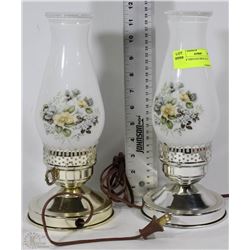 PAIR OF VINTAGE MILK GLASS LAMPS