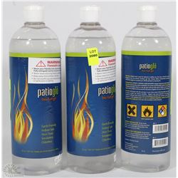 LOT OF THREE PATIOGLO BIO-FUEL GEL BOTTLES