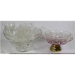 VINTAGE CRYSTAL PUNCH BOWL WITH ALL ACCESSORIES