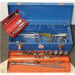 BLUE TOOL BOX WITH SOCKET SETS