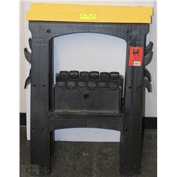 FOLDING PLASTIC SAWHORSES - SET OF TWO