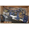 Image 1 : WOOD TOOL BOX W/ SAWS AND CLAMPS