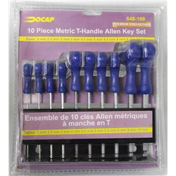 NEW 10PC METRIC T-HANDLE ALLEN KEY SET