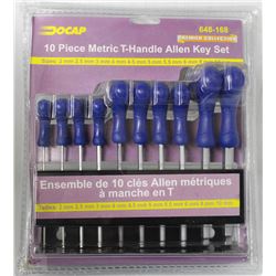 NEW 10PC METRIC T-HANDLE ALLEN KEY SET