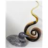 Image 1 : GOOSE SCULPTURE AND GLASS AMBER CENTERPIECE