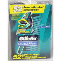 50 PCS NEW DISPOSABLE GILLETTE SENSOR 2 PLUS