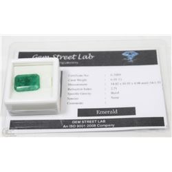 58) EMERALD 6.50CT WITH COA