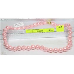 #1-SEA SHELL PEARL NECKLACE 17" PINK