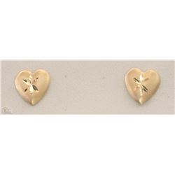 #7-14KT YELLOW GOLD HEART-SHAPED SCREW-BACK