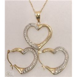#10-10KT YELLOW GOLD HEART-SHAPED EARRINGS &